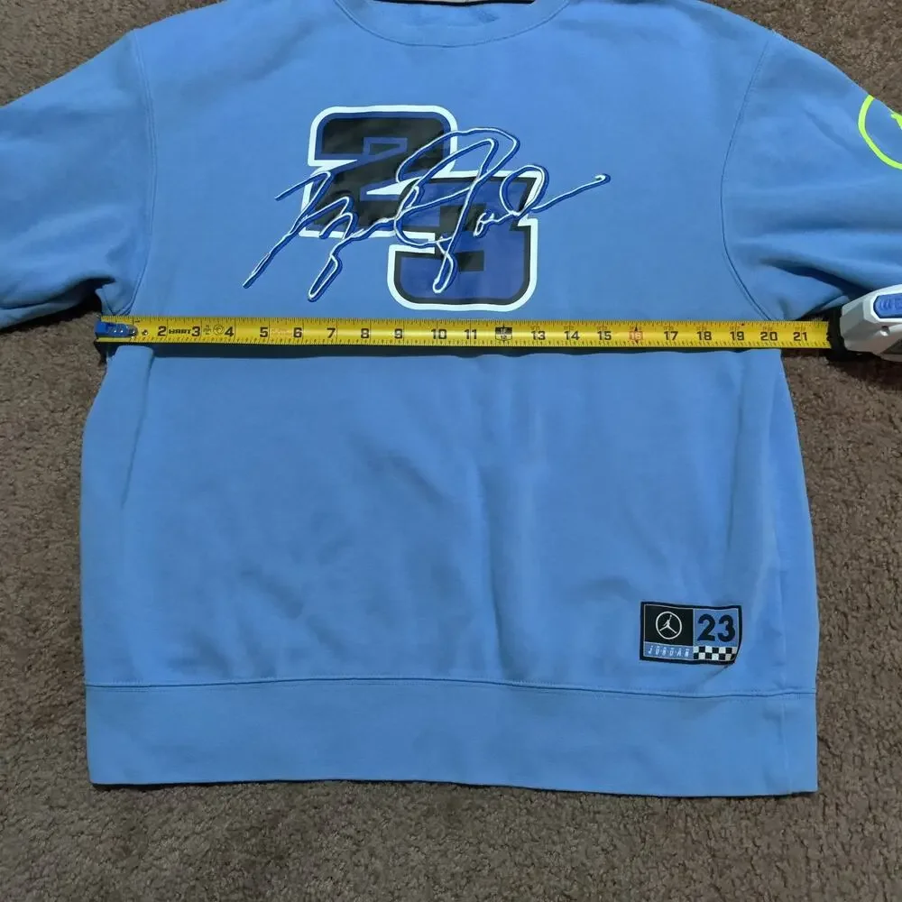 Jordan Crew Neck Sweater Mens Size L Carolina Blue Embroidery Long Sleeve‎ Shirt